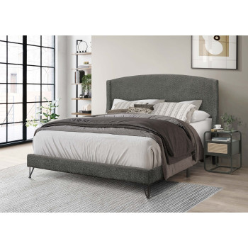 7522-FULL DARK GRAY Fabric Platform Bed - FULL
