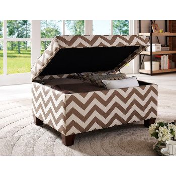 3681 Pulaski Chevron Upholstered Storage Ottoman / Cocktail Table