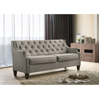 9102-SOFA GRAY Tufted Back Contour Arm Sofa