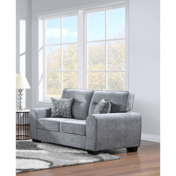 8186-LOVE LIGHT GRAY Fabric Cushioned Arm Loveseat