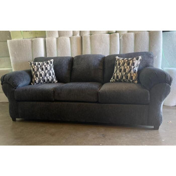 8110-2PC 2PC BLUE GRAY Fabric Comfortable Sofa Set w/ 4 Throw Pillows