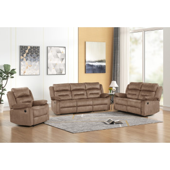 8082-3PC 3PC TAN Fabric Power Reclining Sofa Set