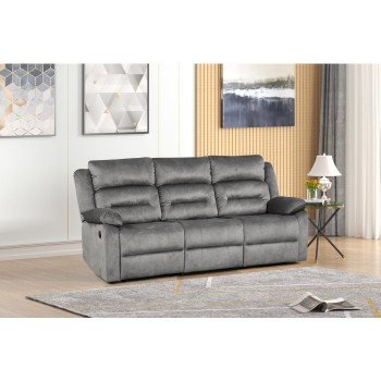 8081-SOFA GRAY Fabric Power Reclining Sofa