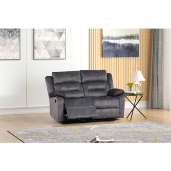 8080-LOVE BLUE GRAY Fabric Power Reclining Love Seat