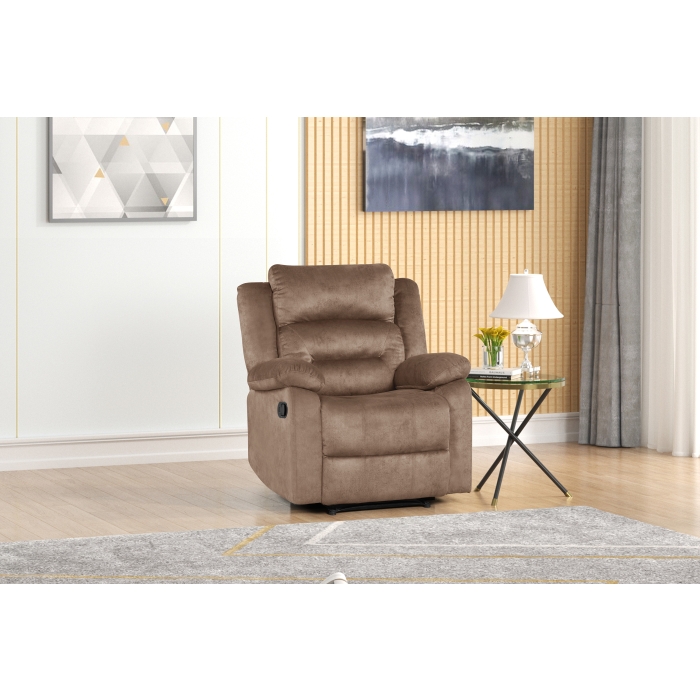 8079-RECL TAN Fabric Manual Reclining Chair
