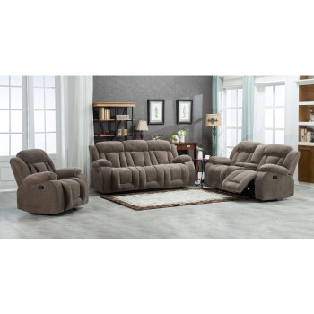 8048-3PC 3PC TAN Fabric Manual Reclining Sofa Set