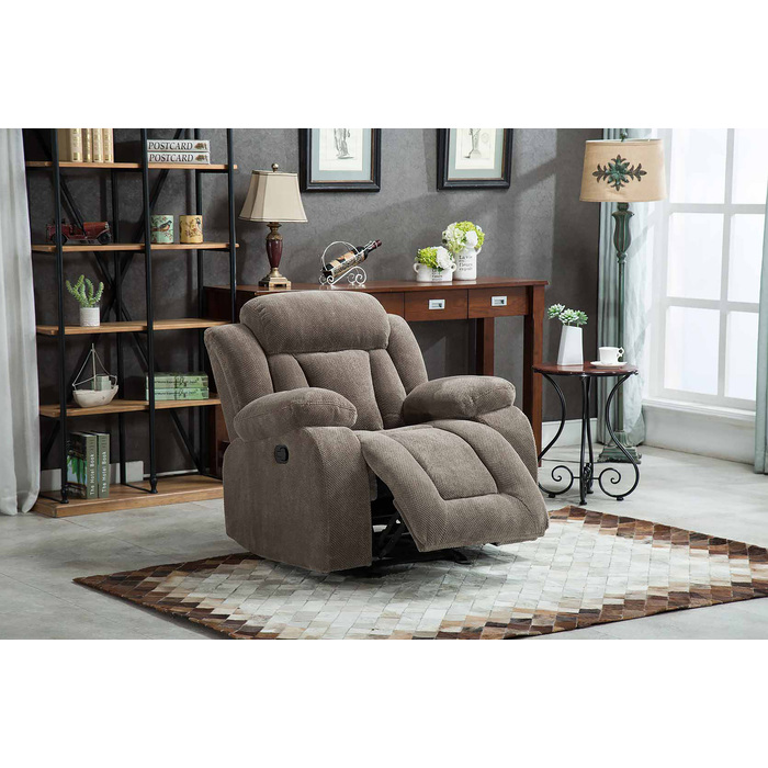 8048-RECL TAN Fabric Manual Rocker Recliner