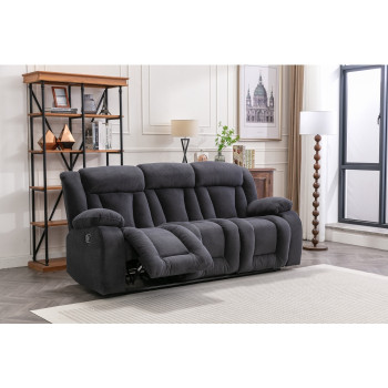 8049-SOFA DARK GRAY Fabric Manual Recliners Sofa