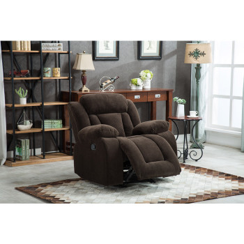 8047-RECL DARK BROWN Fabric Manual Rocker Recliner