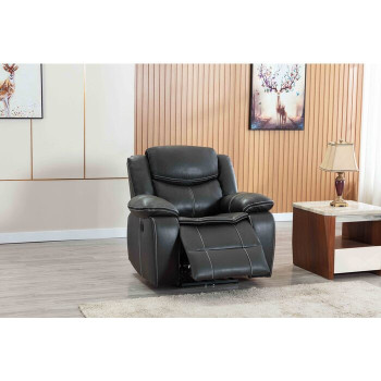 8006-RECL GRAY Breathable Leatherette Power Recliner w/ USB Chair