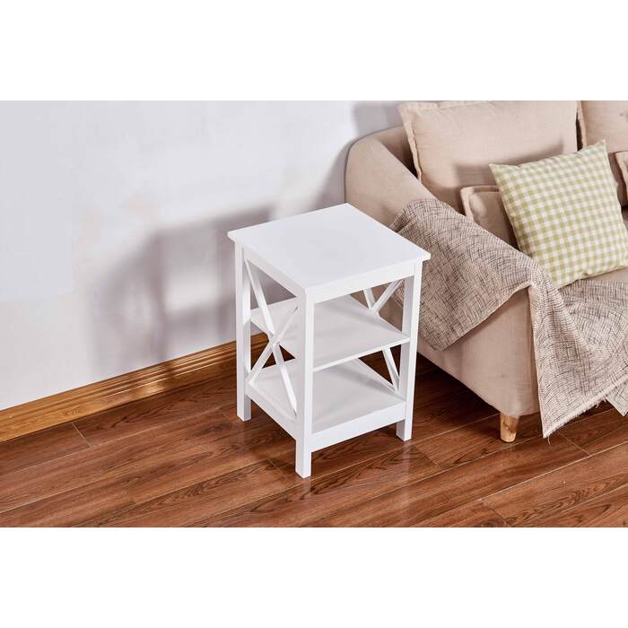 6605 WHITE X-Side Panel End Table