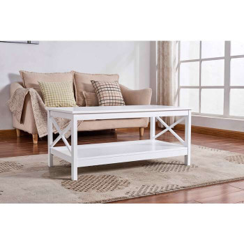6602 WHITE X-Side Panel Coffee Table