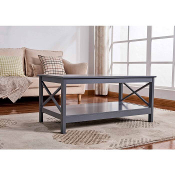 6603 GRAY X-Side Panel Coffee Table