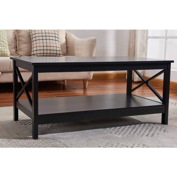 6601 BLACK X-Side Panel Coffee Table