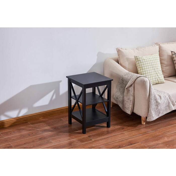6604 BLACK X-Side Panel End Table