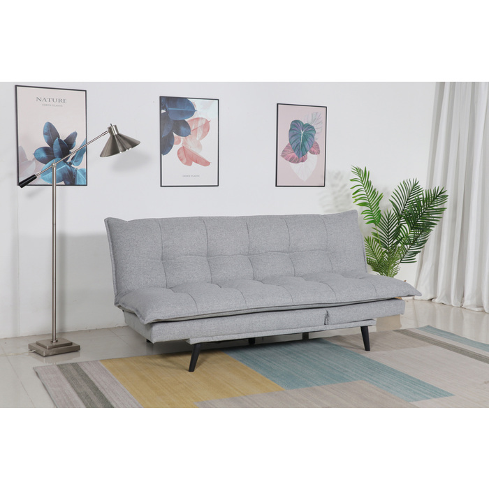 8370 LIGHT GRAY Pillow Top Multi-Functional Click Clack Futon