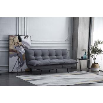 8369 DARK GRAY Pillow Top Multi-Functional Click Clack Futon