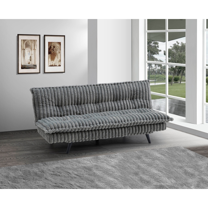 8365 LIGHT GRAY Corduroy Multi-Functional Click Clack Plush Futon