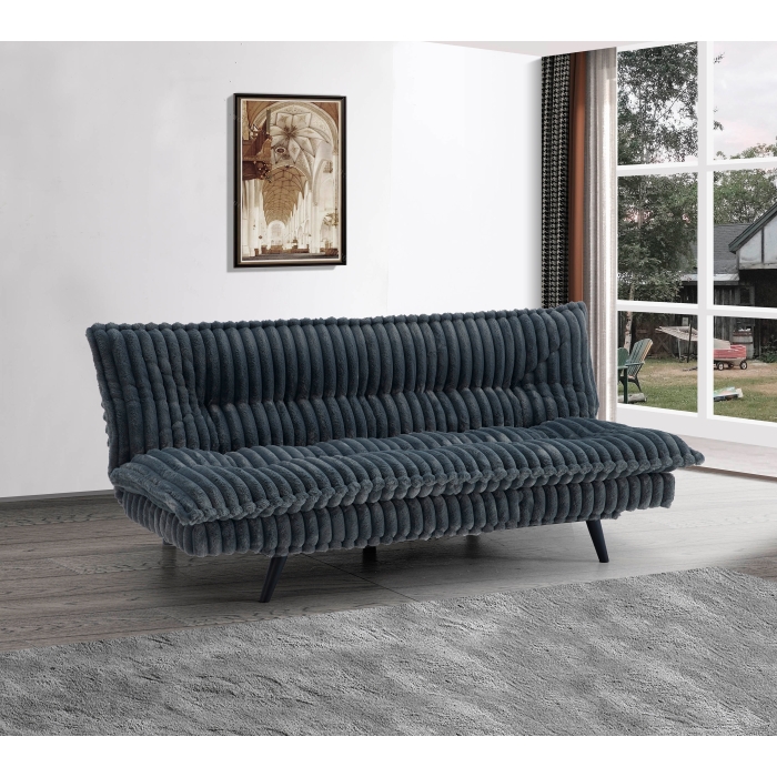8363 DARK GRAY Corduroy Multi-Functional Click Clack Plush Futon