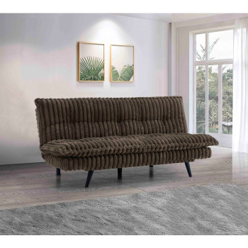 8366 DARK BROWN Corduroy Multi-Functional Click Clack Plush Futon
