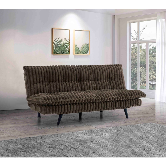 8366 DARK BROWN Corduroy Multi-Functional Click Clack Plush Futon