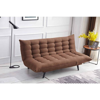 8358 BROWN Multi-Functional Click Clack Plush Futon