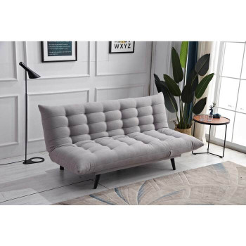 8357 LIGHT GRAY Multi-Functional Click Clack Plush Futon