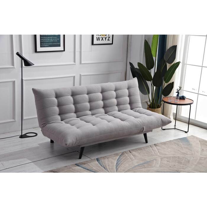 8357 LIGHT GRAY Multi-Functional Click Clack Plush Futon