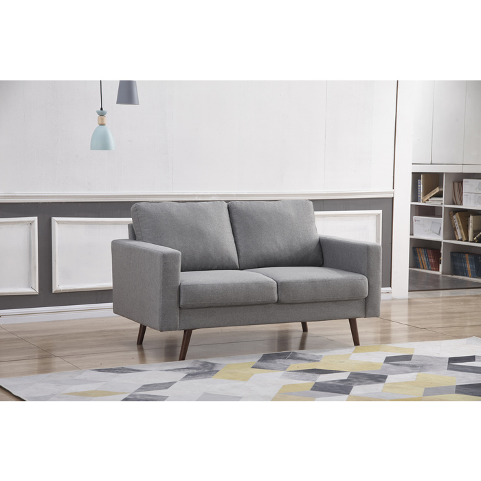 8122-LOVE LIGHT GRAY Linen Stationary Basic Loveseat