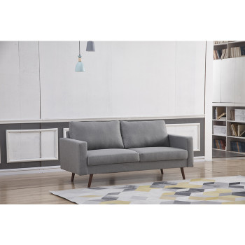 8122-SOFA LIGHT GRAY Linen Stationary Basic Sofa