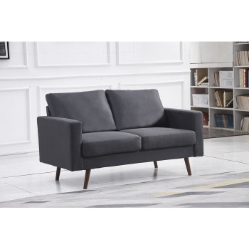 8121-LOVE DARK GRAY Linen Stationary Basic Loveseat