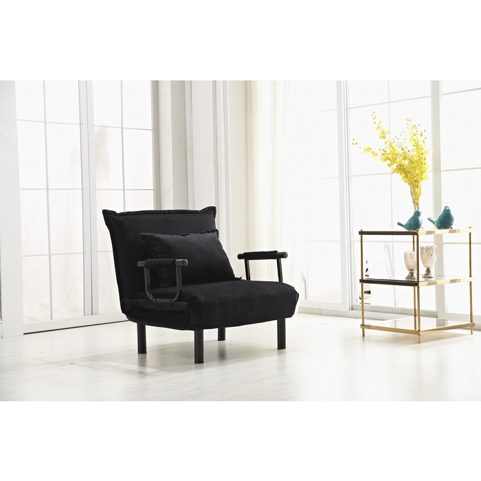 7706-BK BLACK Fabric Multi-Functional Click Clack Chair