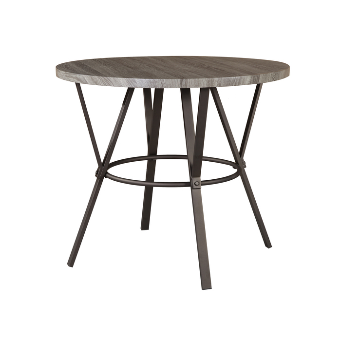 7877-NAT NATURAL TOP Metal Round Counter Table w/ Paper Veneer MDF Top