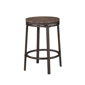 7777-BR BROWN TOP Metal Counter Swivel Stool w/ MDF Seat