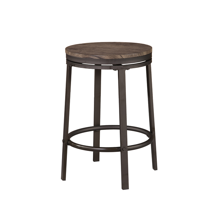 7777-BR BROWN TOP Metal Counter Swivel Stool w/ MDF Seat