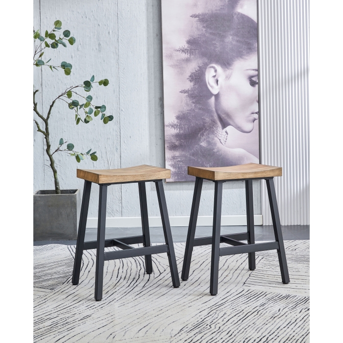 7761 BROWN TOP Metal Counter Chair w/ MDF Seat