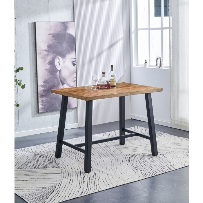 7861 BROWN TOP Metal Counter Table w/ MDF Top