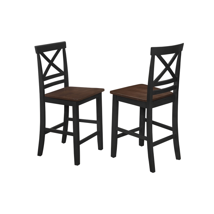 7757 BLACK Wooden Counter Chair w/ MDF Seat