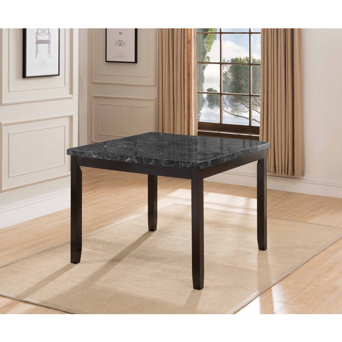 7860 GRAY TOP Faux Marble Wooden Square Counter Height Table