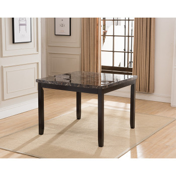 7826 BROWN TOP Faux Marble Wooden Square Counter Height Table