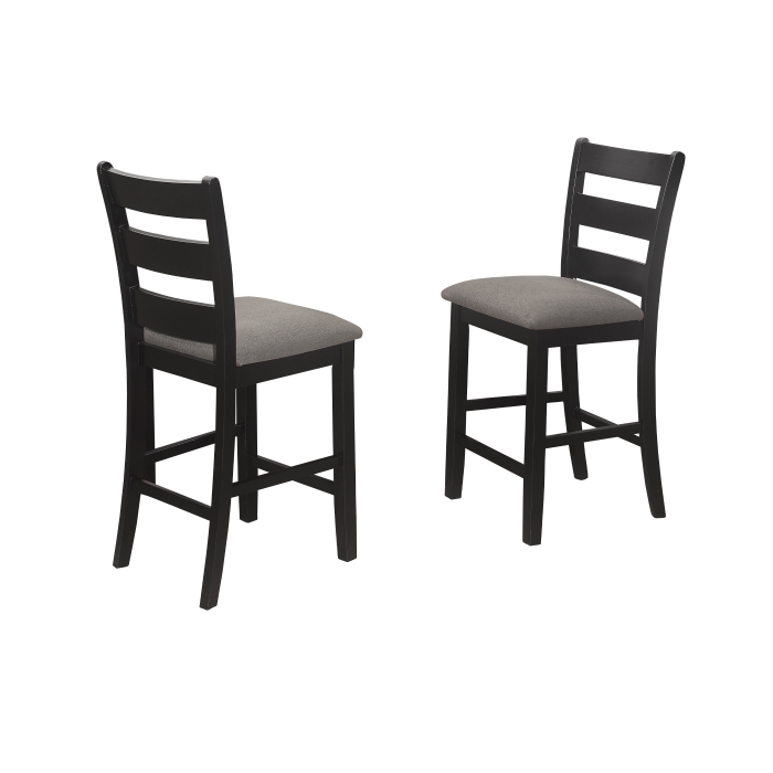 7716 BLACK FRAME Wooden Counter Chair w/ MDF Seat