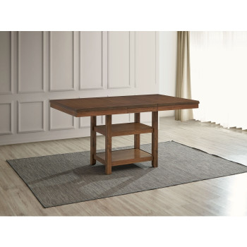 7802 BROWN Wooden Counter Table + 18" Butterfly Leaf