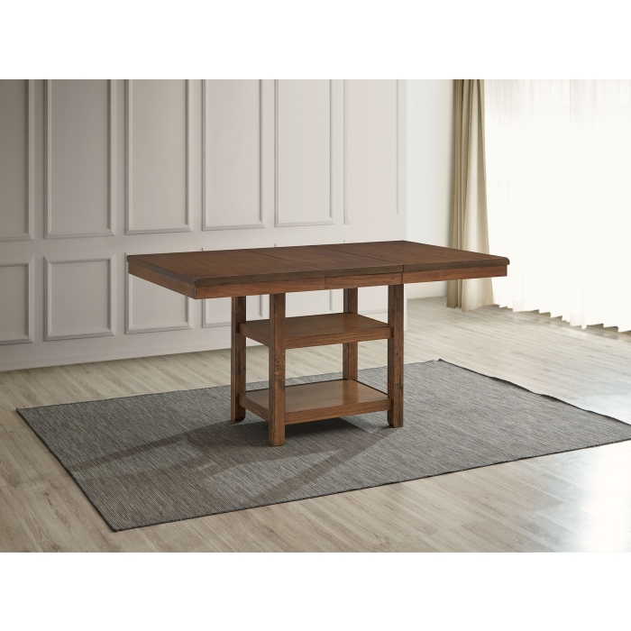 7802 BROWN Wooden Counter Table + 18" Butterfly Leaf
