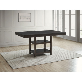 7801 GRAY Wooden Counter Table + 18" Butterfly Leaf