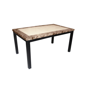 7886 TWO-TONE TOP Faux Marble Wooden Dining Table