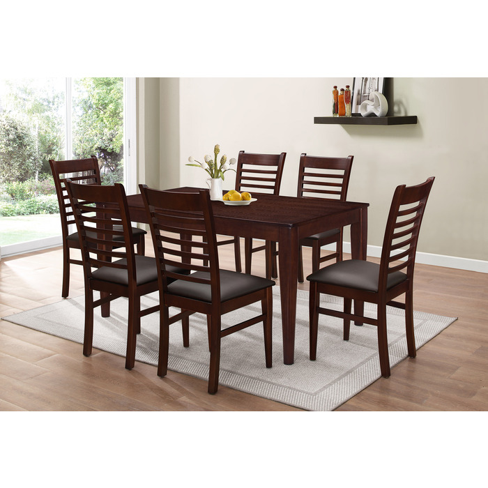 7812-BR BROWN Wooden Dining Table w/ MDF Top