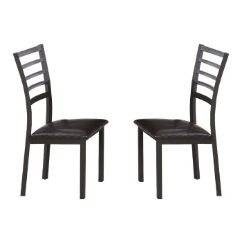 7708 BLACK FRAME Metal Dining Chair w/ MDF Seat
