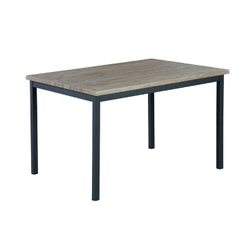 7808 BLACK FRAME Metal Dining Table w/ Paper Veneer MDF Top