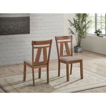 7705 BROWN Wooden Dining Chair w/ Cushion