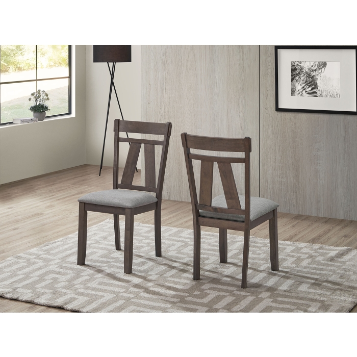 7703 GRAY Wooden Dining Chair w/ Cushion